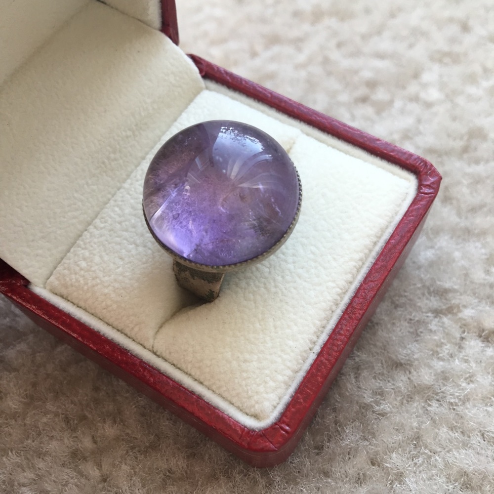 Moonstone crystal ring